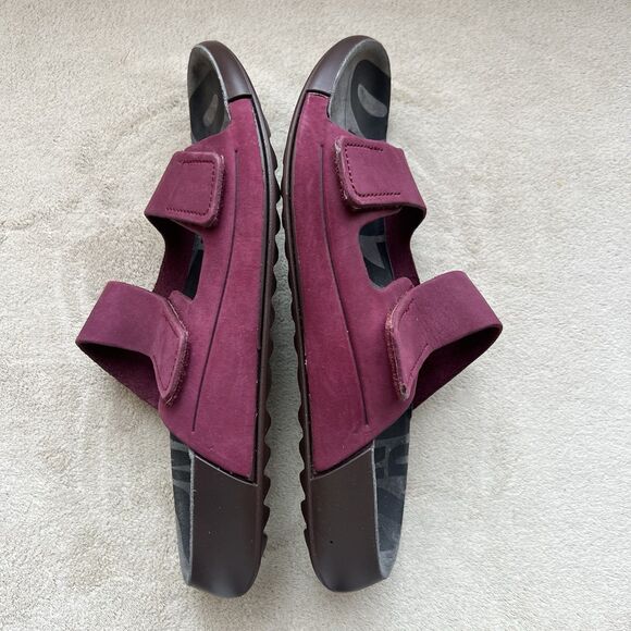 ECCO 2ND Cozmo Morillo Burgundy 2 Band Slide Flat Sandals Women EU 38 US 7-7.5 - Picture 5 of 16